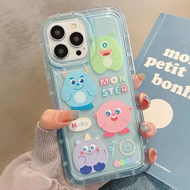 Ốp Điện Thoại Silicon TPU Mềm Trong Suốt In Hình Quái Vật Dễ Thương Cho IPhone 14 13 12 11 Pro XS Max X XR 8 7 6 6S Plus