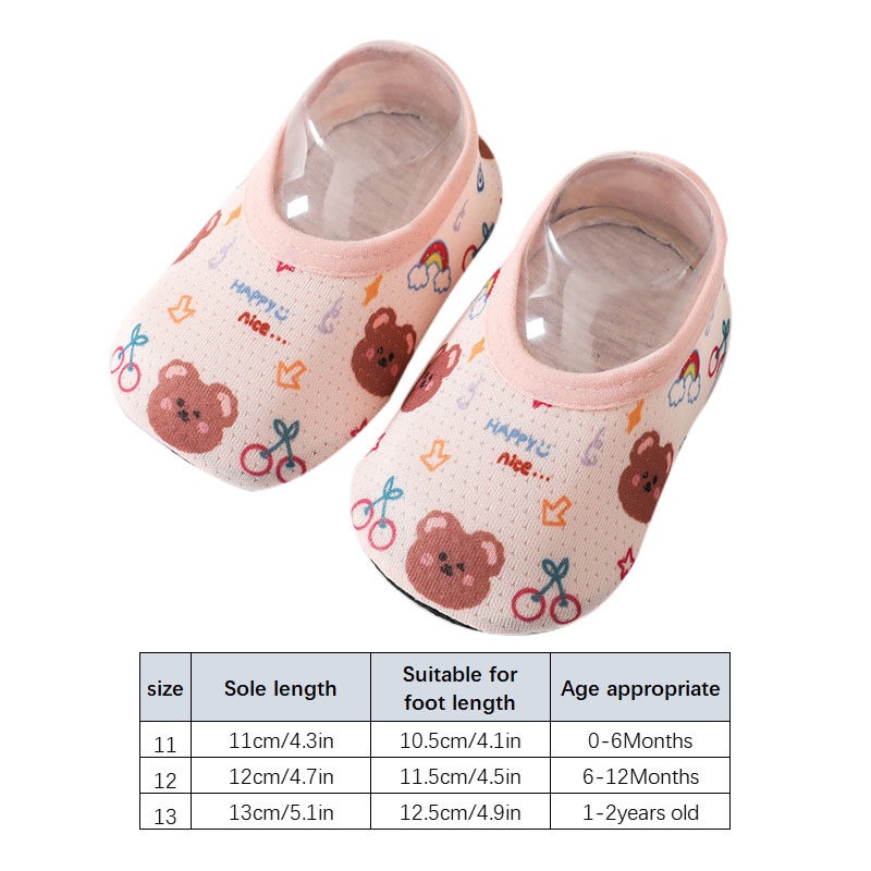 Vớ Cotton Mềm Mại Co Giãn Thoáng Khí Chống Trượt In Hình Gấu Dễ Thương Cho Bé