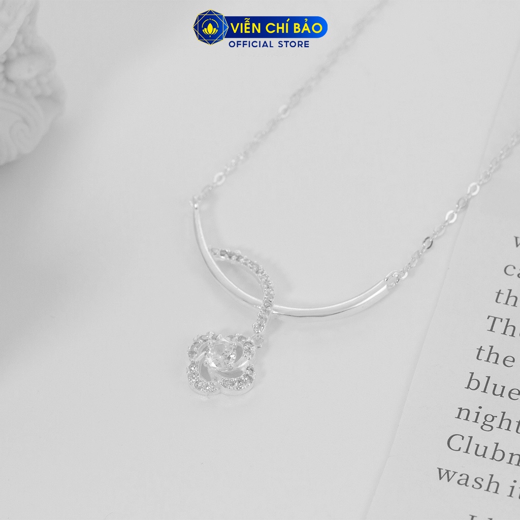 Dây chuyền bạc nữ cành hoa chất liệu bạc 925 thời trang phụ kiện trang sức nữ Viễn Chí Bảo D400857