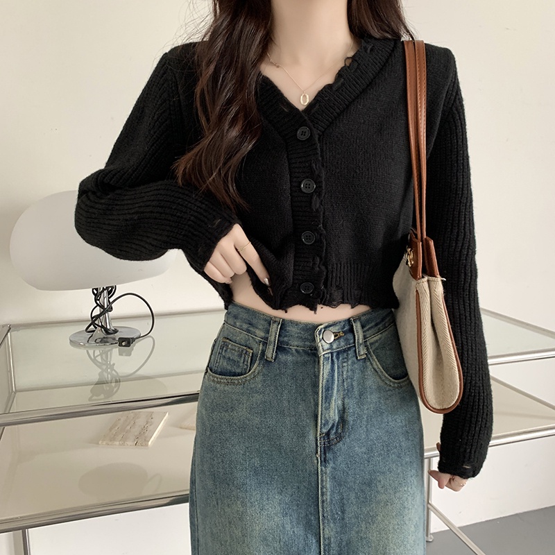 Áo Khoác cardigan Dệt Kim Cổ Chữ V Thiết Kế Mới Thời Trang Mùa Thu Đông Dành