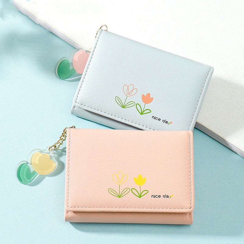 Ví Gấp Ba Làm Từ Da pu In Hoạt Hình JP5