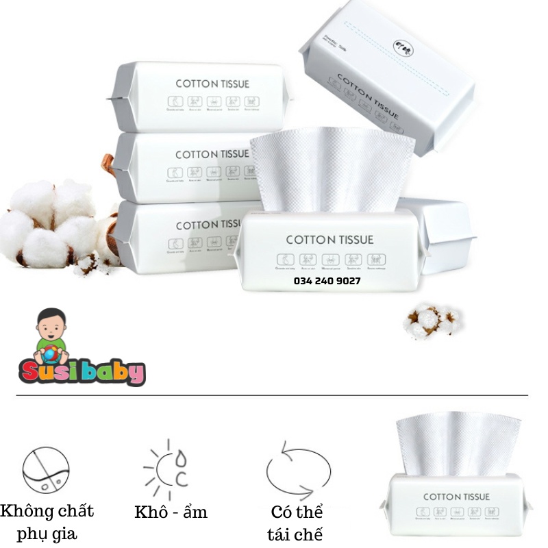 Khăn đa năng Kimhome nội địa Trung dùng 1 lần lau khô, lau ướt - Giấy lau mặt dùng một lần