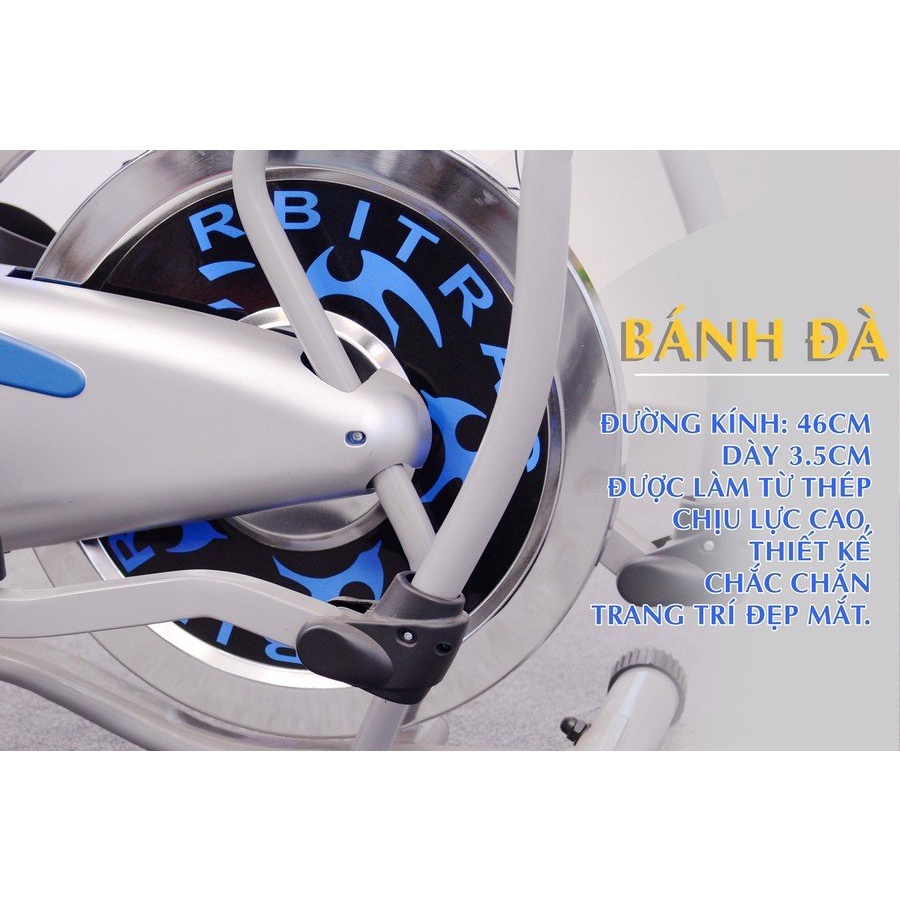 Xe đạp tập thể dục cử động toàn thân tại nhà ElitePro 2085 - Kèm đĩa xoay eo và 2 cặp tạ tay, đồng hồ đo nhịp tim