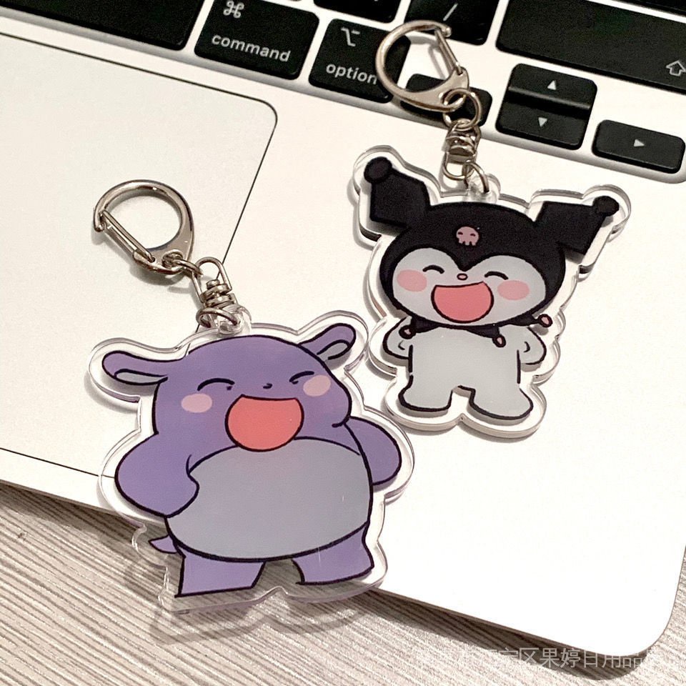 Móc Khóa Acrylic Hình Mặt Cười M Baku Dễ Thương