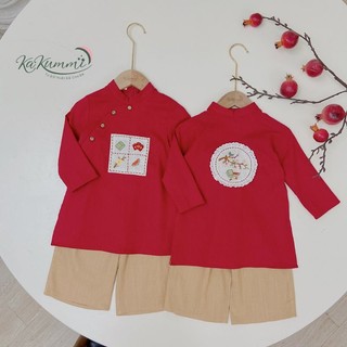 Sét áo dài cách tân bé 💖 FREESHIP 💖 áo dài tapta kết hoa cho bé đẹp