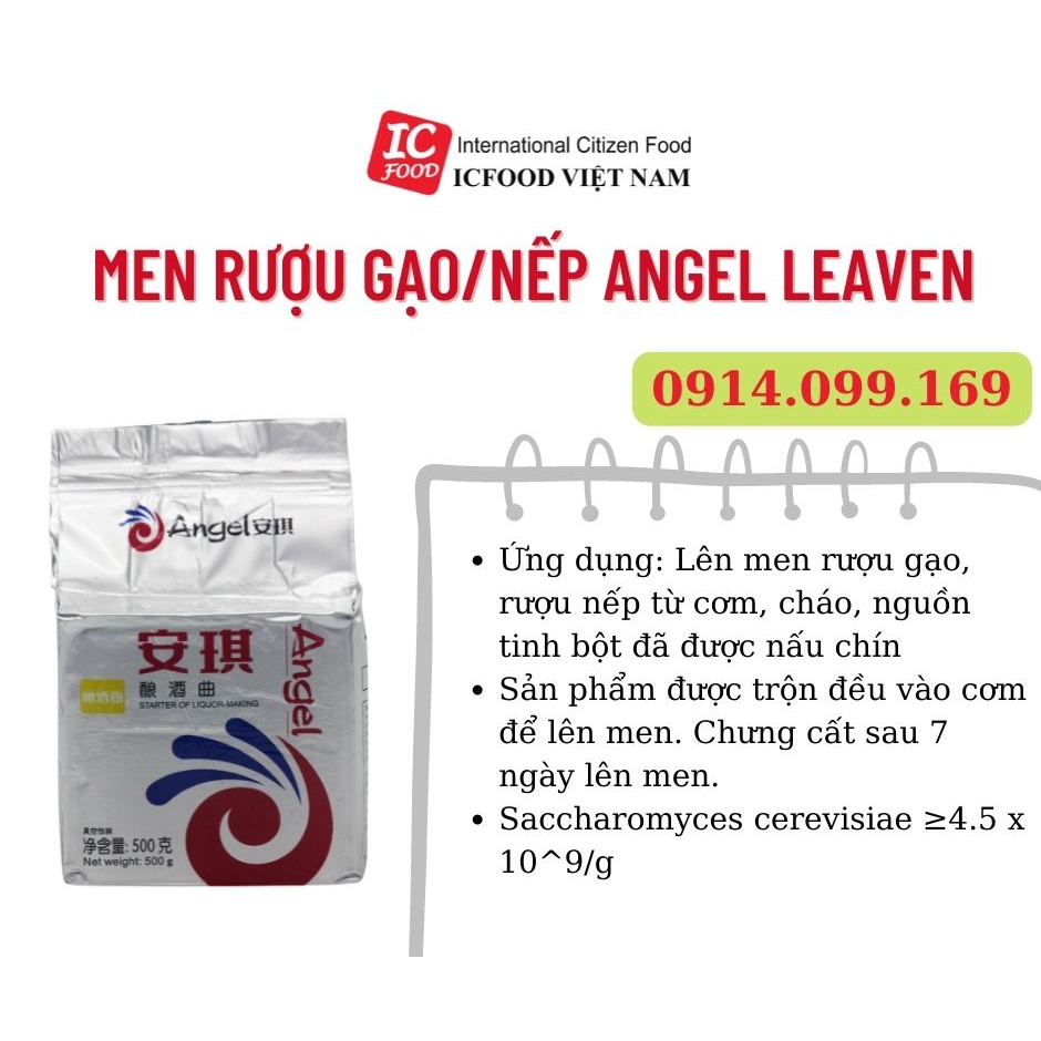 Men Rượu Angel Leaven ( dùng lên men gạo, nếp ) Angel leaven Yeast (ferment rice, sticky rice)1kg