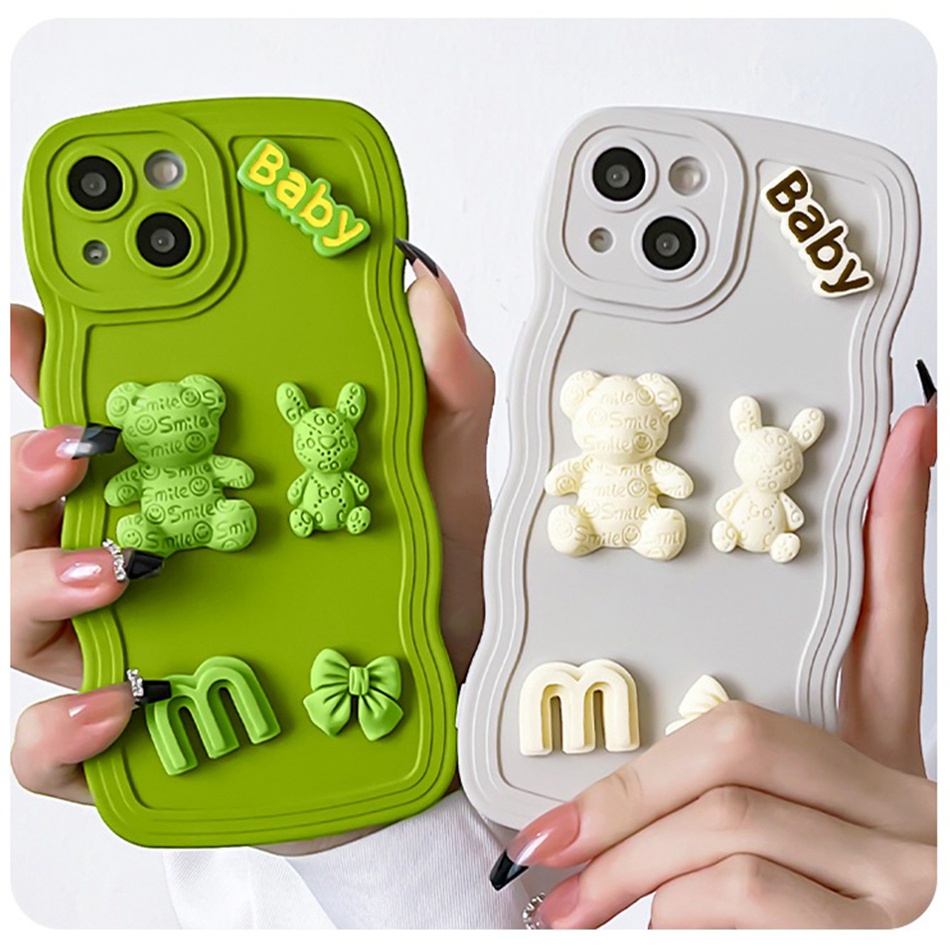 Ốp Điện Thoại Silicon Dẻo Hình Gấu 3D iPhone 14 13 11 12 Pro MAX Mini 6 6s 7 8 Plus 7plus 8plus 6plus 7 + 8 + X XR XS MAX 11Pro