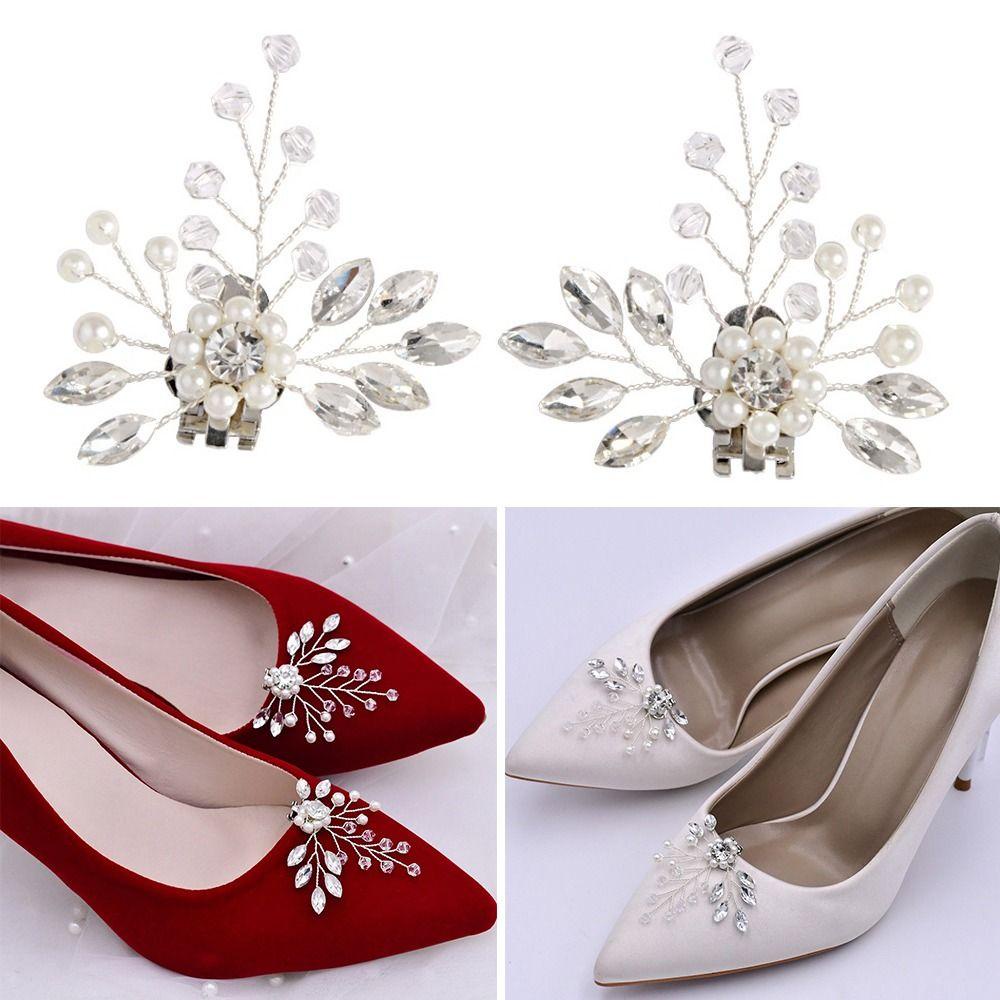 MOILYVN 1 Cặp Kẹp Hoa Đính Đá Lấp Lánh Trang Trí Giày