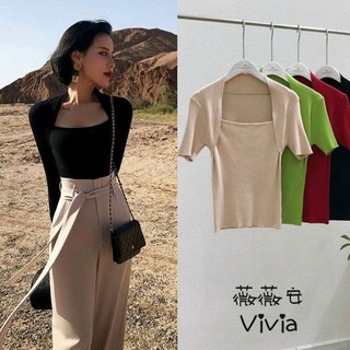 Áo thun nữ tay ngắn cổ U siêu hit mẫu hot trends (A15