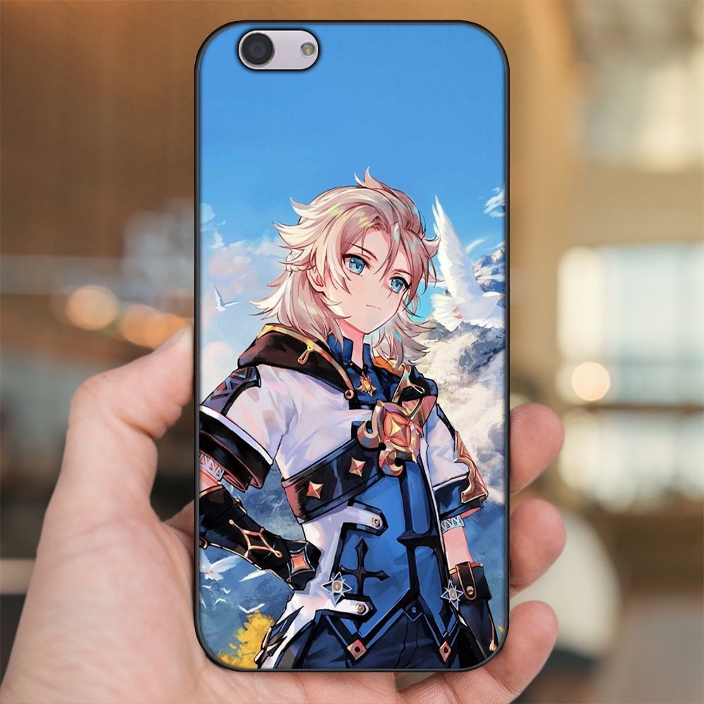 Ốp lưng Oppo F1s, F3, F3 Plus viền đen in hình Albedo Genshin Impact