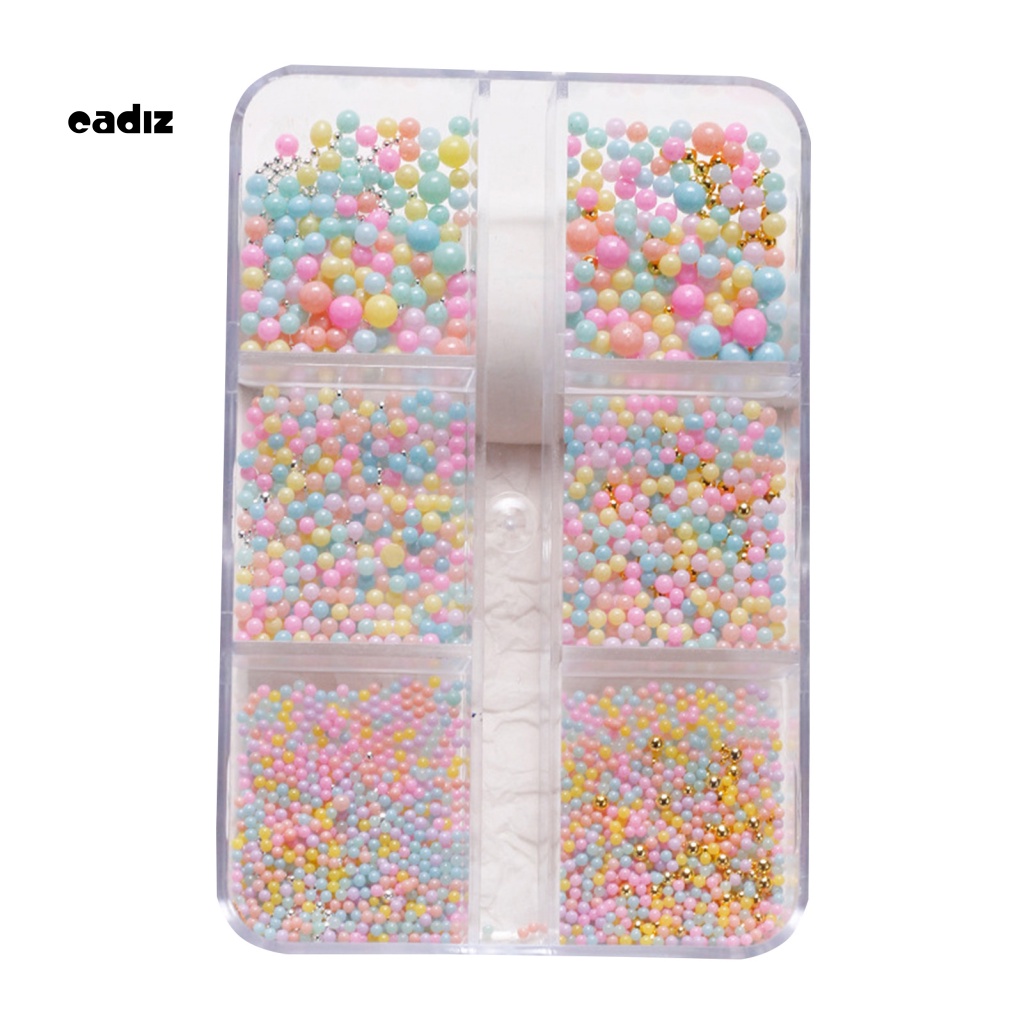 1 Hộp Hạt Tròn Mini 3D Đính Trang Trí Móng Tay