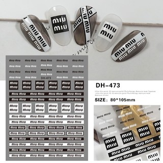 Sticker Thương Hiệu Miu Miu Hàn Quốc - Hình Dán Nail Miu Miu mẫu mới ba màu siêu cưng!!!
