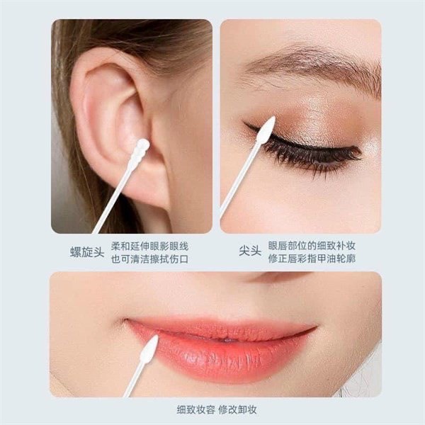 Hộp Tăm Bông 2 Đầu - Mỗi hộp 200 Cái Siêuu To Dùng Cả Năm Không Hết ạ Cotton Tiệt Trùng Chất