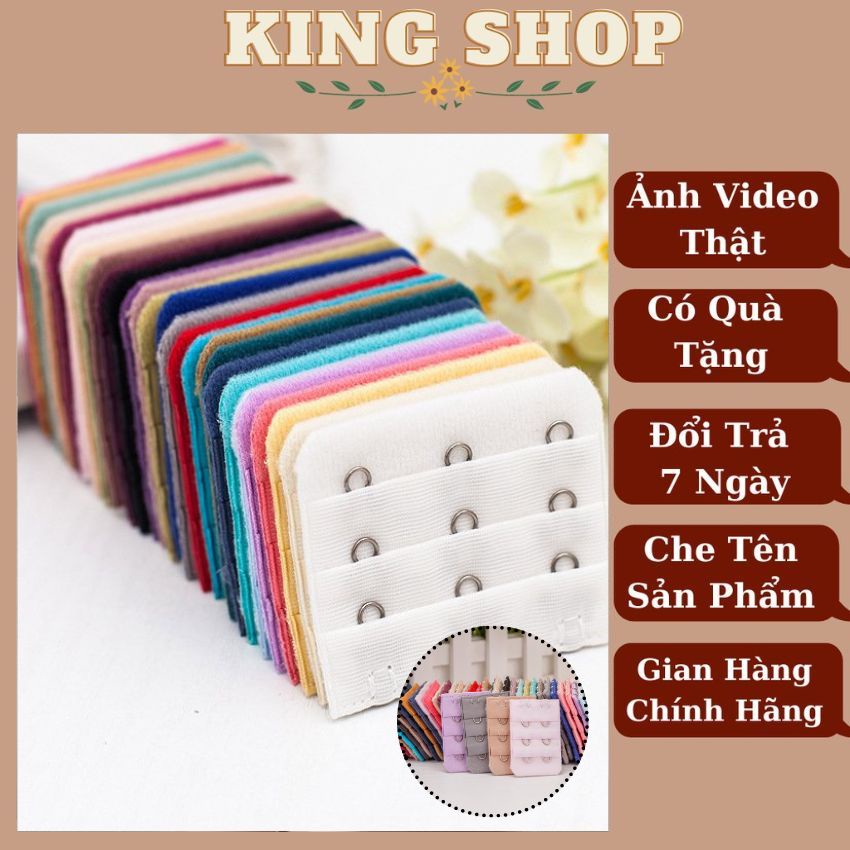 Mốc nối áo ngực vải chất polyester móc thép không gỉ, khóa mở rộng phụ kiện áo ngực cao cấp tiện ích Kingshop 062-063