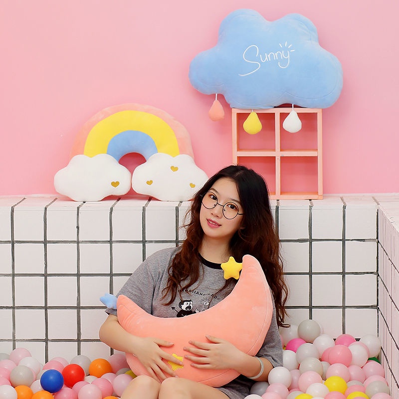 Gối Nhồi Bông Mềm Mại Hình Cầu Vồng Phong Cách Bắc Âu