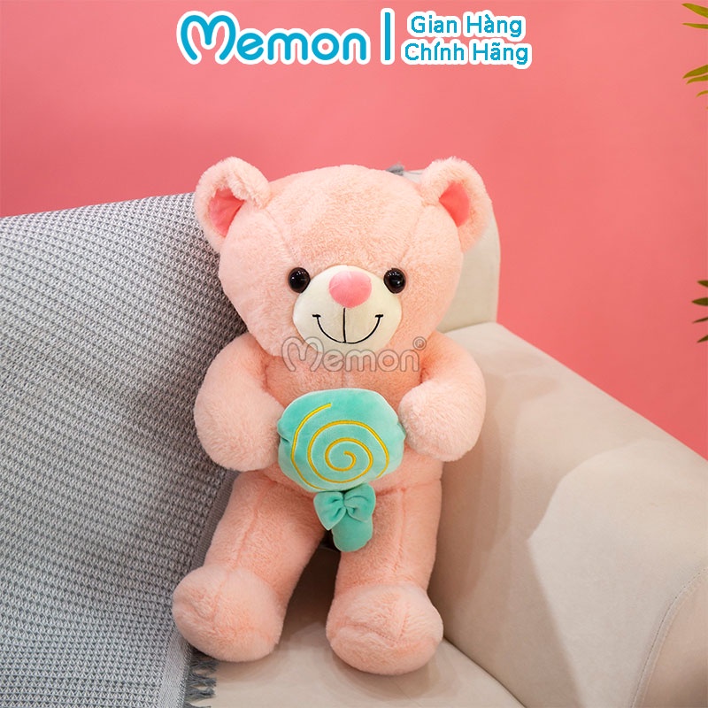 Gấu Bông Teddy Ôm Kẹo Nhồi Gòn Cao Cấp Memon