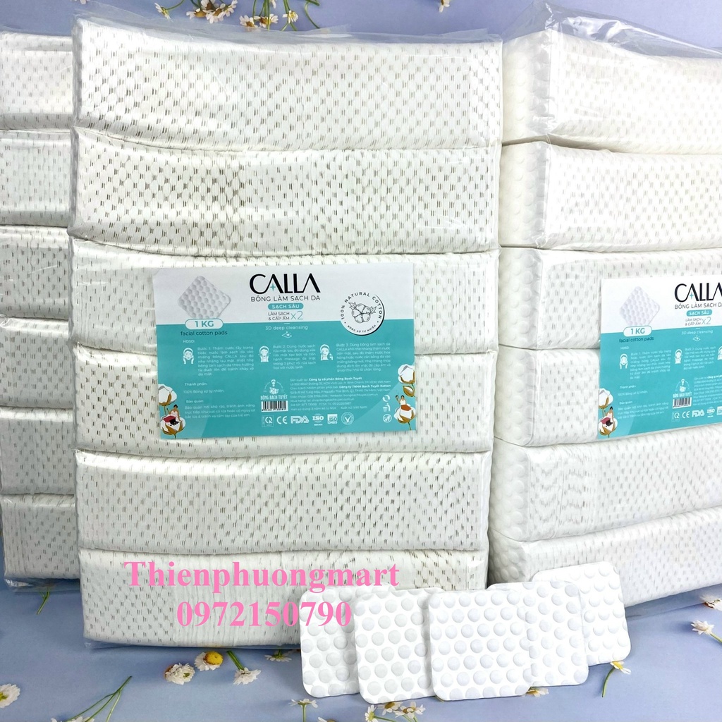 Bông Tẩy Trang 1kg hạt Massage CALLA - Chính hãng Bông Bạch Tuyết