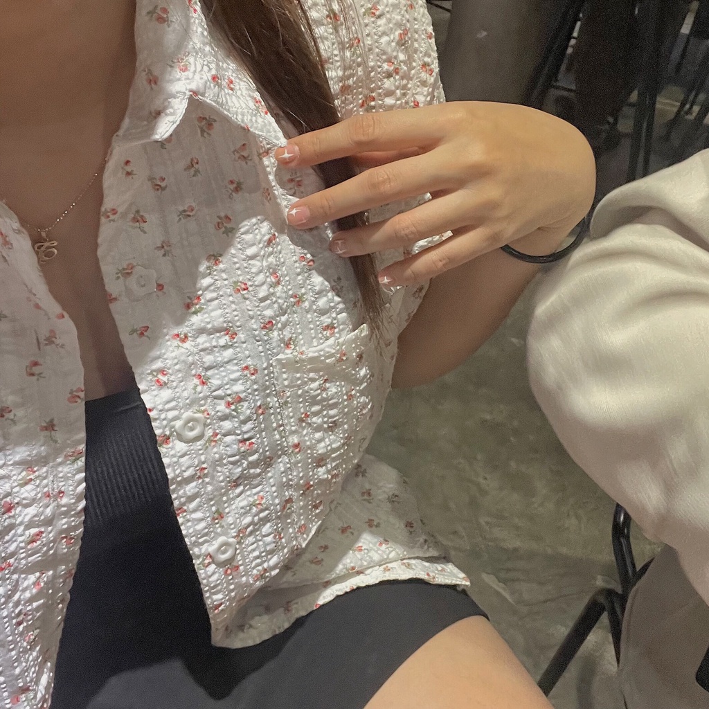 Sơ mi bông tay ngắn || 1 bên túi || Dáng dài 70cm - MOME.VN