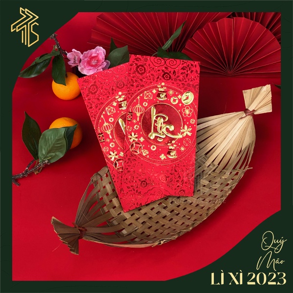 Lixi đỏ phù hợp đi lễ, mừng thọ chữ Lộc được ép kim, dập nổi 3D cao cấp