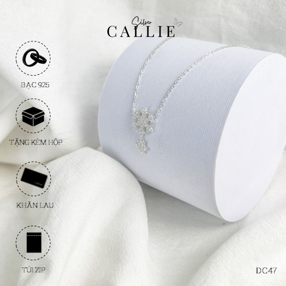 DC47 - Dây chuyền bạc Callie Silver bông tuyết đính đá ngôi sao rơi
