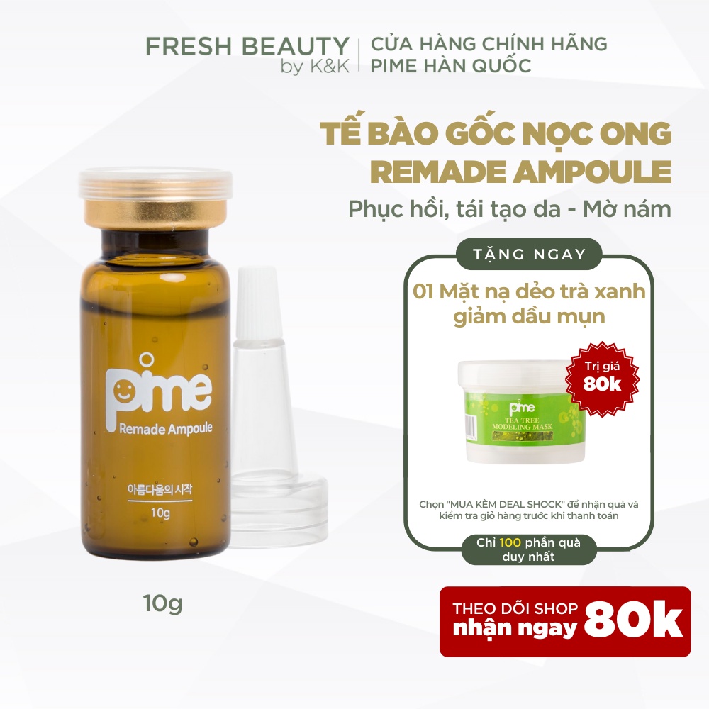 Tế bào gốc nọc ong phục hồi da treatment dạng siêu tinh chất mờ sẹo rỗ, thâm nám, se chân lông Pime Remade Ampoule 10ml