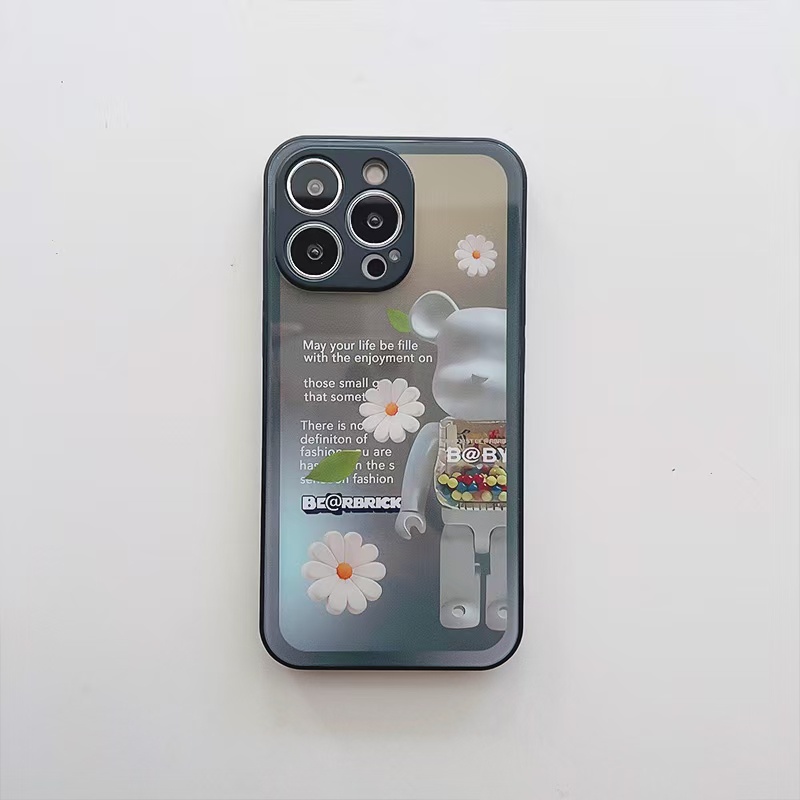 Ốp Điện Thoại Kính Cường Lực In Hình Hoa Cúc Gấu kaws Cho iPhone 14promax 14 13promax 12 11 X XS XSMAX
