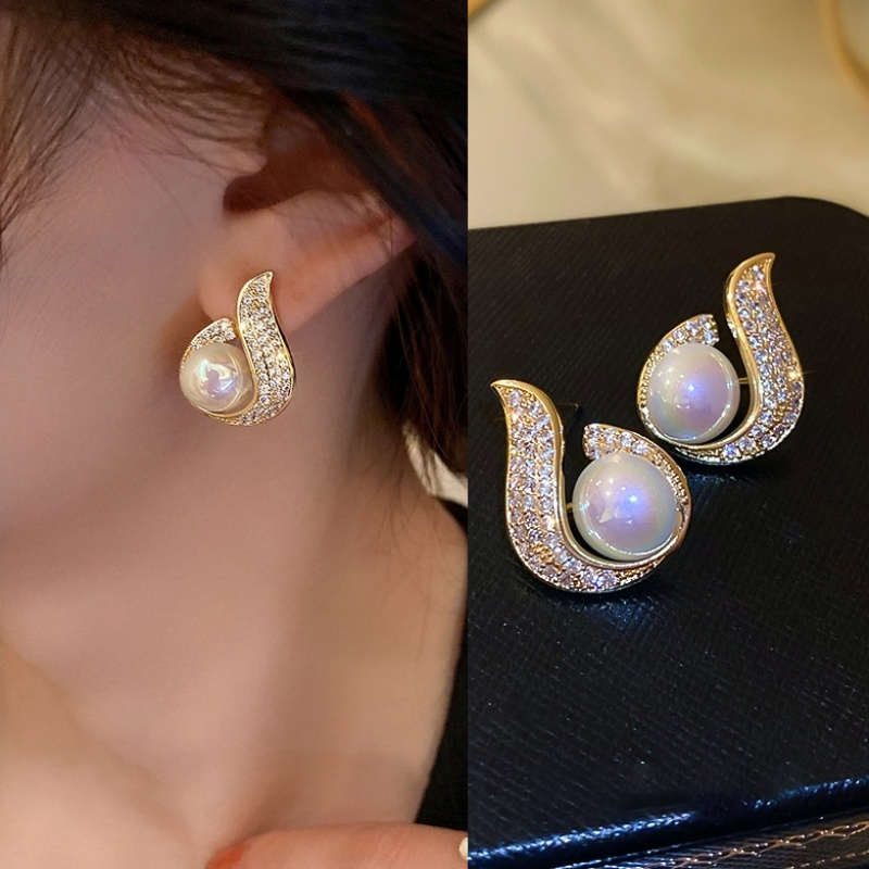 Bông Tai Hình Giọt Nước Đính Đá Zircon Thời Trang Hàn Quốc Cho Nữ