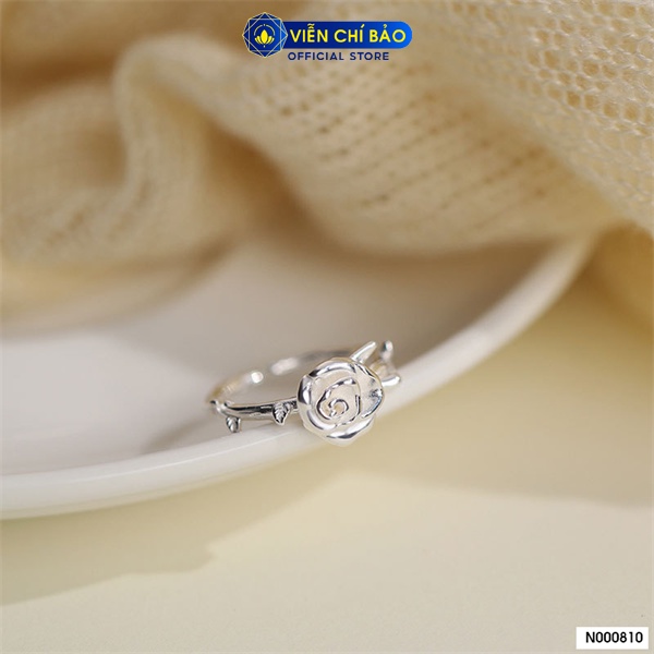 Nhẫn bạc nữ hoa hồng cách điệu chất liệu bạc 925 thời trang phụ kiện trang sức Viễn Chí Bảo N000810