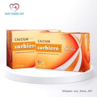 CALCIUM Corbiere Extra - Giúp Bổ Sung Canxi Cho Cơ Thể Ở Trẻ Em & Người Lớn Hộp 30 Ống