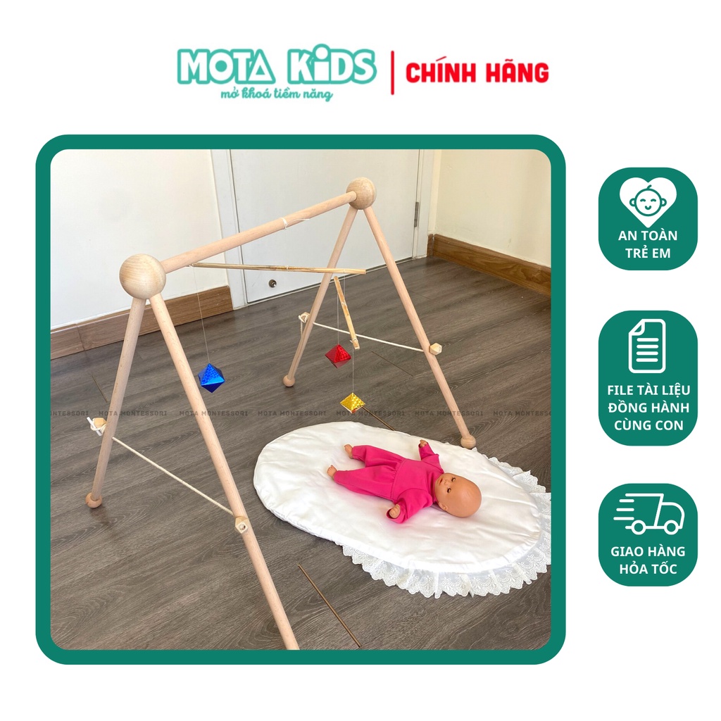 Kệ chữ A gỗ sồi cao cấp cho bé sơ sinh từ 0-6 tháng tuổi rèn luyện theo Montessori