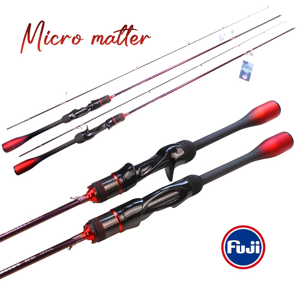 1.68m / 1.8M FUJI Solid Carbon UL Rod X-Cross Thanh quay siêu nhẹ Baitcasting Rod Tôm Rod
