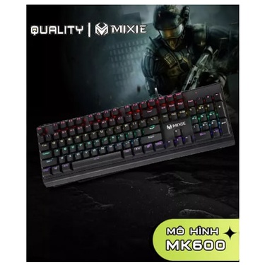 Bàn phím máy tính cơ MIXIE K600 Led RGB 10 chế độ khác nhau, Bàn phím chơi game văn phòng tối ưu dành cho game thủ và nh