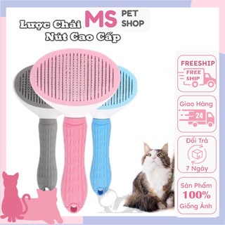 Lược chải lông chó mèo có nút bấm - chải lông thú cưng - ms petshop official store