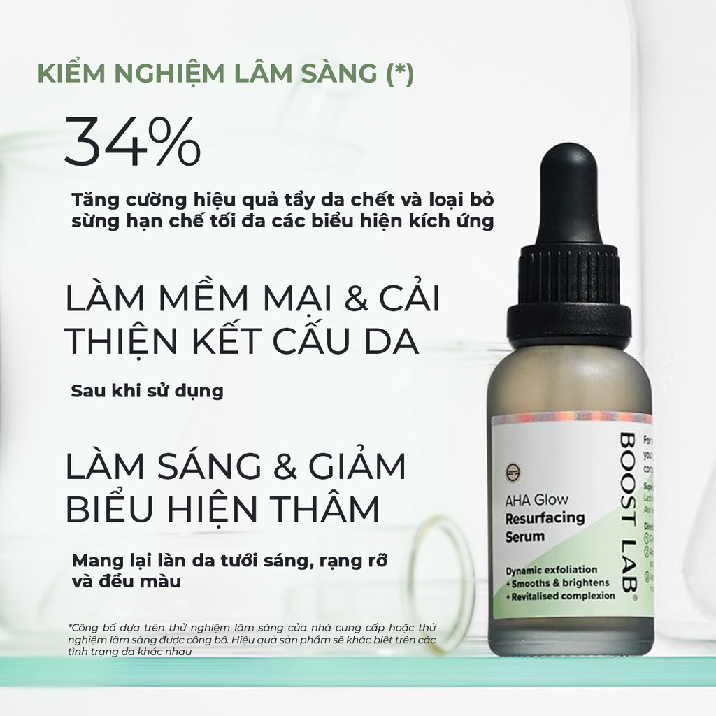 Tinh Chất AHA Dưỡng Sáng Mờ Thâm Sạm và Căng Bóng Làn Da | BOOST LAB AHA Glow Resurfacing Serum