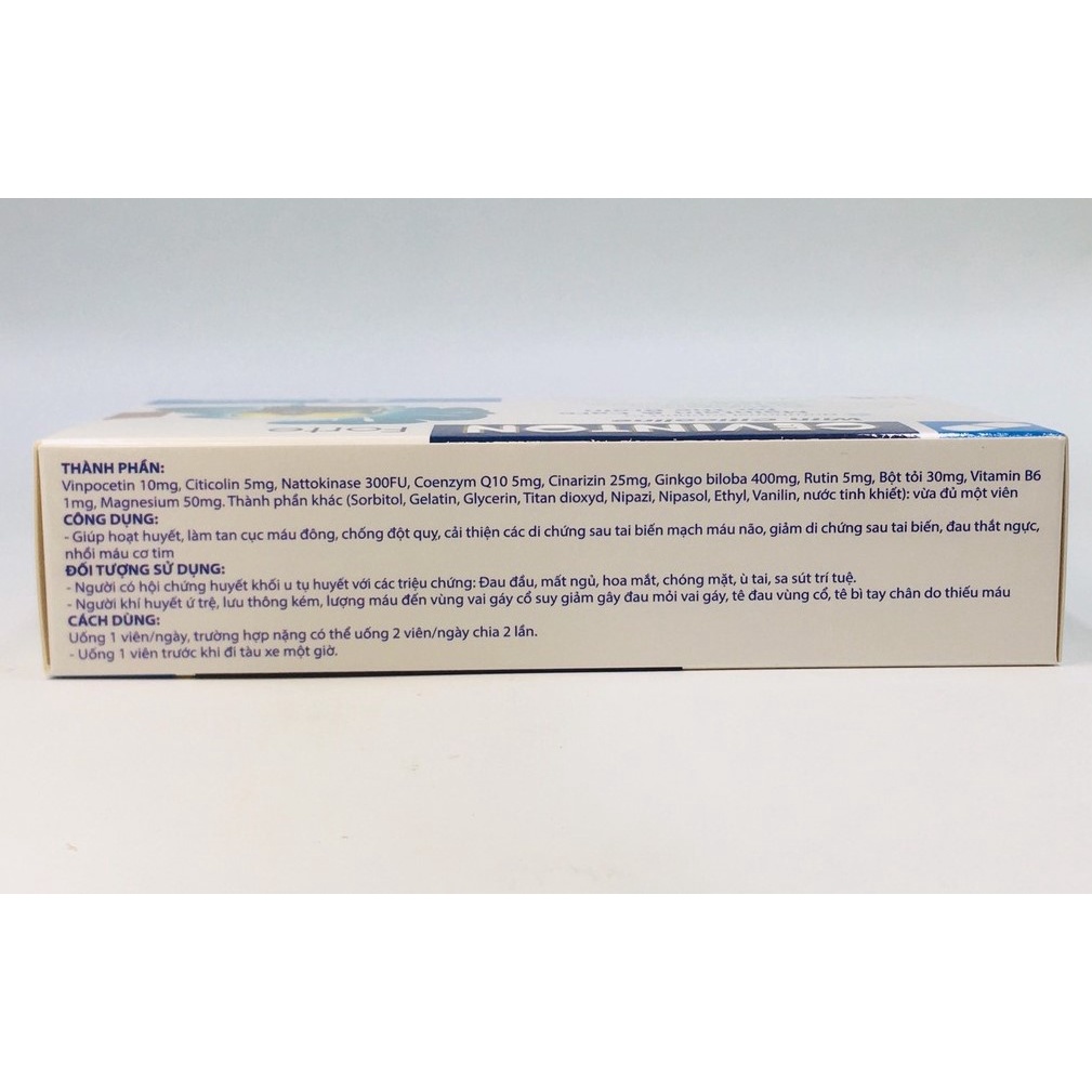 Bổ Não Cevinton Forte - Tăng Cường Lưu Thông Máu Não, Giảm Hoa Mắt Chóng Mặt, Ngăn Ngừa Tai Biến