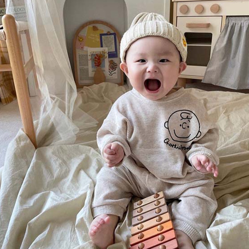 Bộ quần áo dài họa tiết hoạt hình đáng yêu chất len xốp tổ ong cho bé trai - bé gái từ 7 đến 18 kg, SUN KID'S