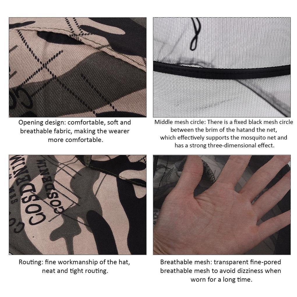 Lưới Đội Đầu Bảo Vệ Mặt Chống Ong Đốt Có Thể Điều Chỉnh Dùng Khi Đi Cắm Trại Leo Núi / Câu Cá / Sân Vườn Ngoài Trời