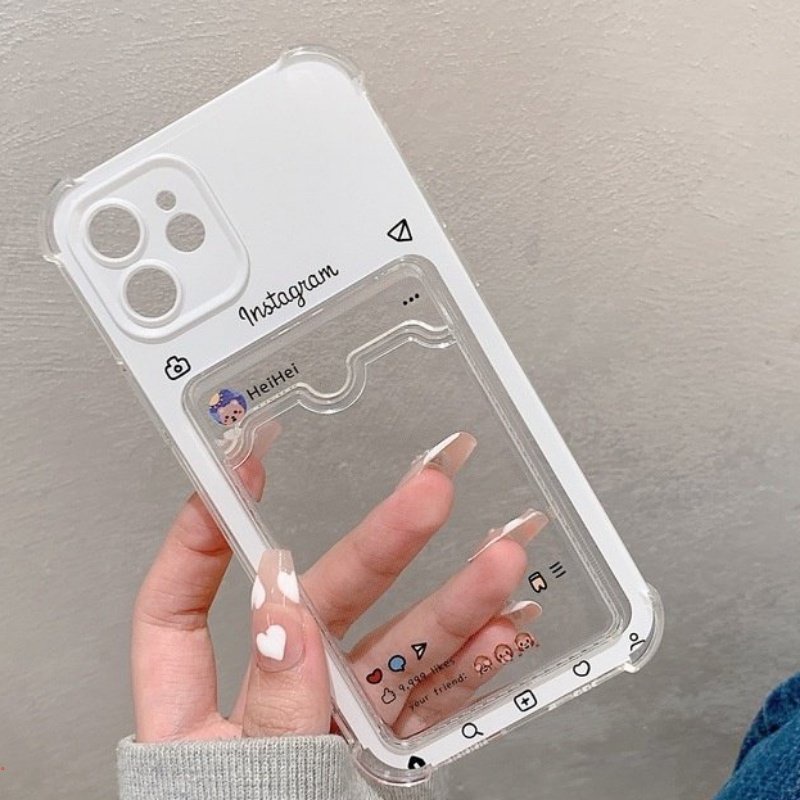 Ốp Điện Thoại TPU Mềm Siêu Mỏng Chống Sốc Có Ngăn Đựng Thẻ Cho IPhone 11 Pro MAX 12 Pro MAX 13 Pro MAX 6 7 8 Plus X Xs MAX Xr