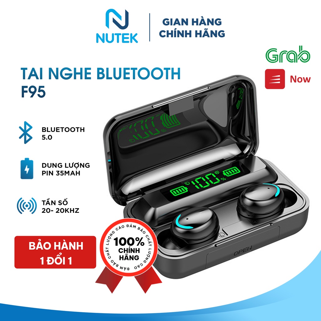 Tai nghe gaming không dây NUTEK F95 bluetooth dung lượng pin 2000mAh chống nước IPX7, nhỏ gọn êm tai