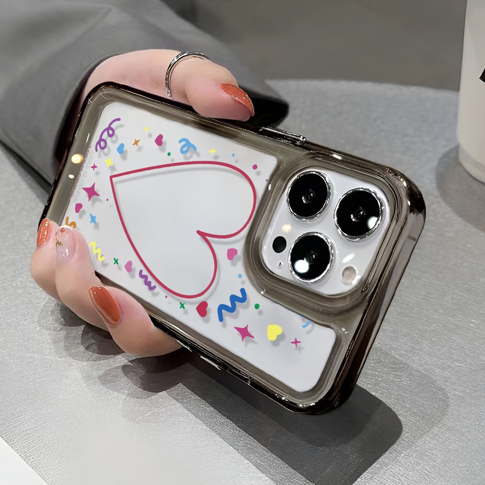 Ốp Điện Thoại Trong Suốt Họa Tiết Trái Tim Dễ Thương Cho iphone 14 Pro Max 13 11 12 7Plus X XR XS Max 8 7