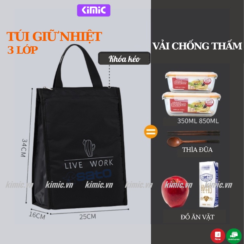 Túi giữ nhiệt, túi đựng cơm 💥Siêu Sale💥 tiện lợi hàng đẹp chống thấm cao cấp