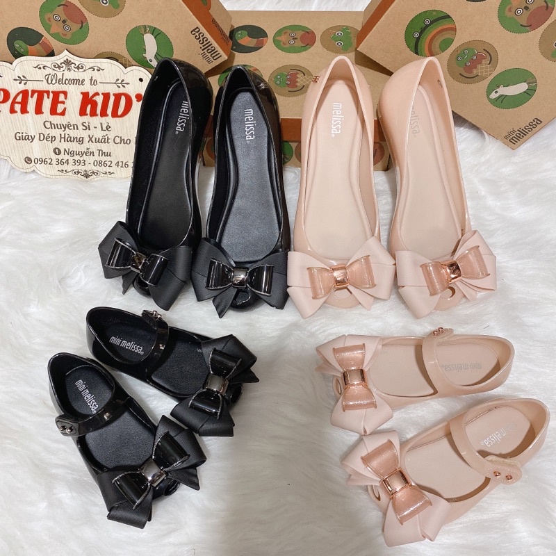 Giầy đôi cho mẹ và bé gái, giầy nhựa thơm melissa siêu mềm, êm cho mẹ và bé gái