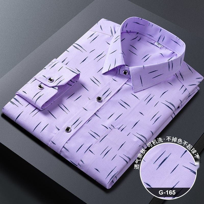 Áo Sơ Mi Tay Dài Dáng Ôm In Họa Tiết Kẻ Sọc Phong Cách Hàn Quốc Thời Trang Cho Nam [35% off]