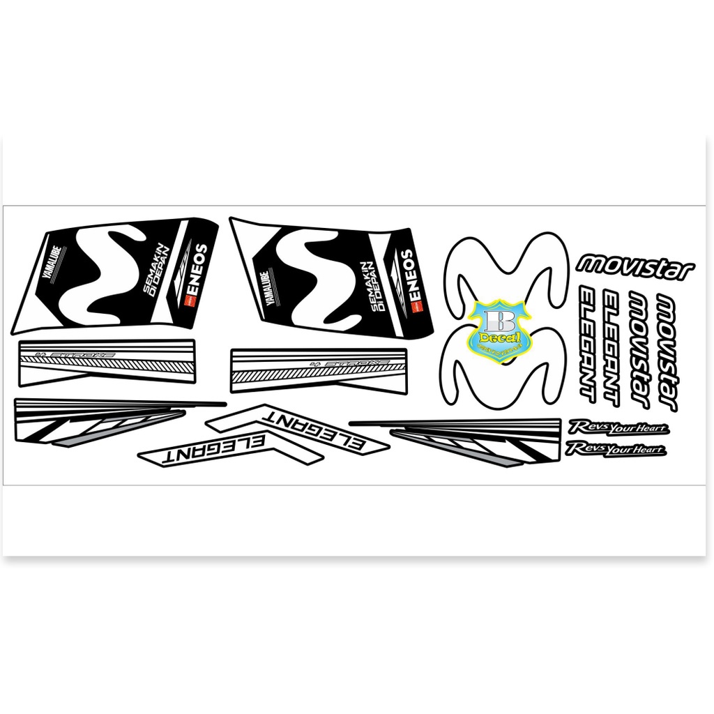 DECAL PVC 5 LỚP CHẤT LƯỢNG CAO Tem rời elegant 50 2016 movistar đen