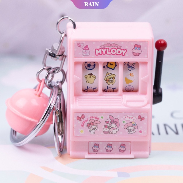 Móc Khóa Máy Chơi Game Mini Sanrio Series Hoạt Hình Cinnamoroll Kuromi My Melody Pochacco Có Chuông Vui Nhộn [RAIN]