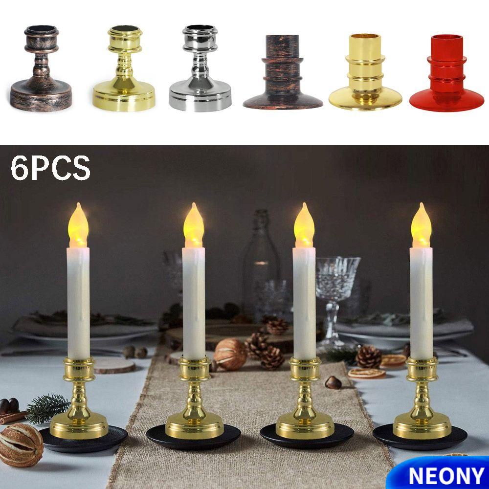 Bộ 6 Đế Đèn Cầy Bằng Nhựa Dùng Trang Trí Bàn Ăn