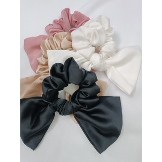 Dây cột tóc thắt nơ trơn, brunchy, cột tóc vải Scrunchies