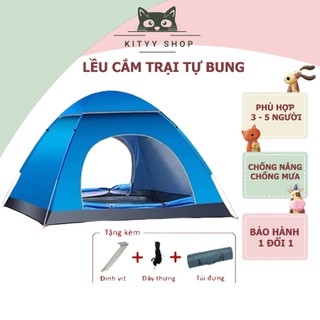Lều cắm trại lều dã ngoại tự bung 3-5 người 2 cửa 2 lớp chống mưa nắng lều picnic cao cấp