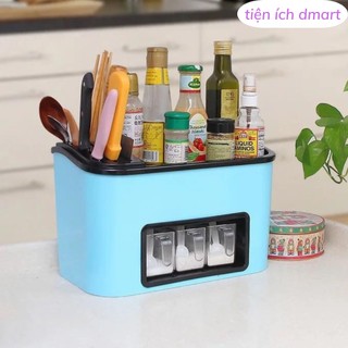 kệ bếp đựng đồ tiện lợi, kệ gia vị nhà bếp đa năng kèm 3 hũ đựng gia vị 5758