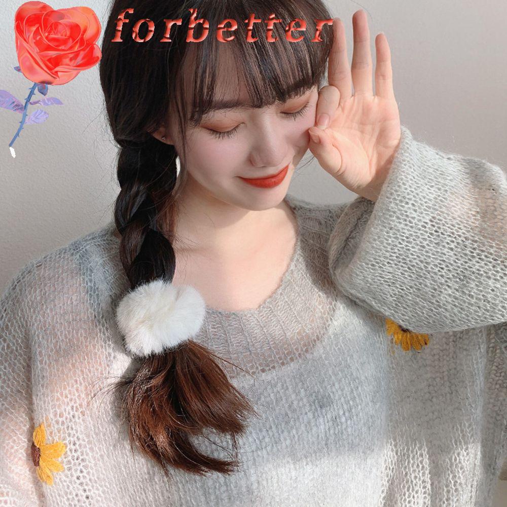 Set 7 dây buộc tóc vải nhung co giãn phong cách Hàn Quốc đơn giản cho nữ